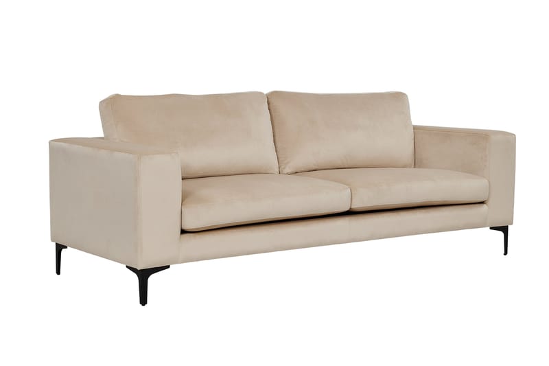 Bloom Fløjlssofa 3-personers - Beige - Møbler - Sofaer - 3 personers sofa