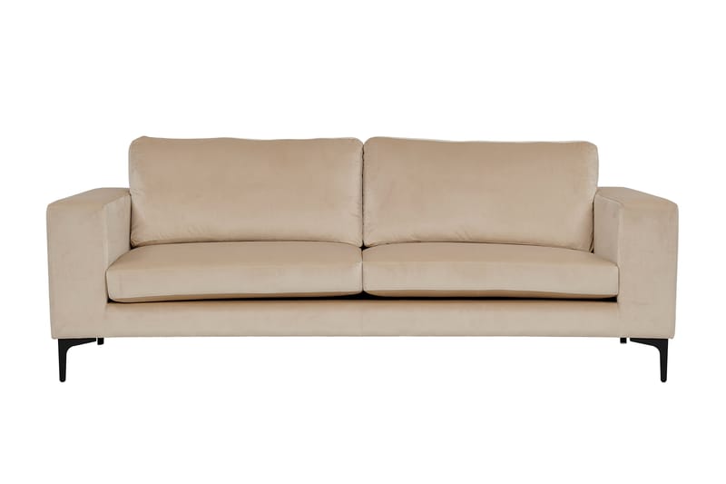 Bloom Fløjlssofa 3-personers - Beige - Møbler - Sofaer - 3 personers sofa