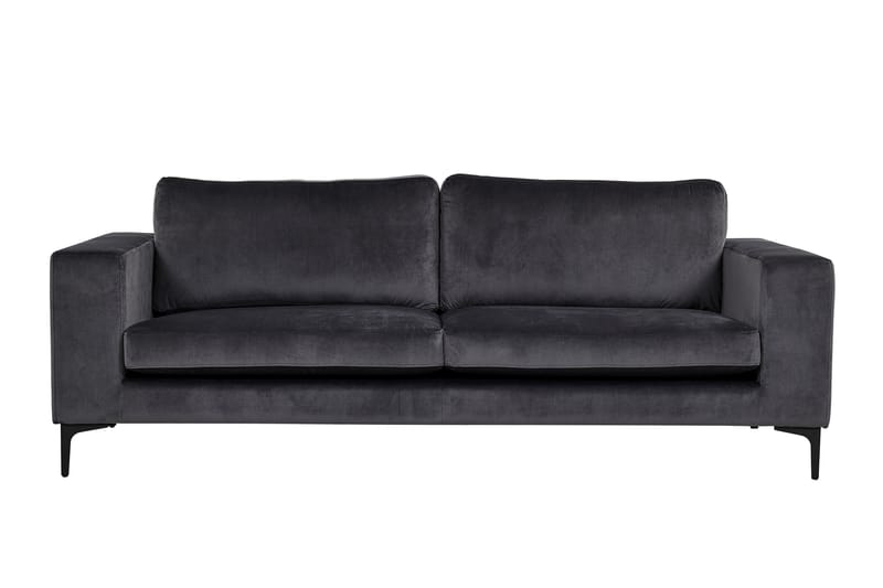 Bloom Fløjlssofa 3-personers - Mørkegrå - Møbler - Sofaer - 3 personers sofa