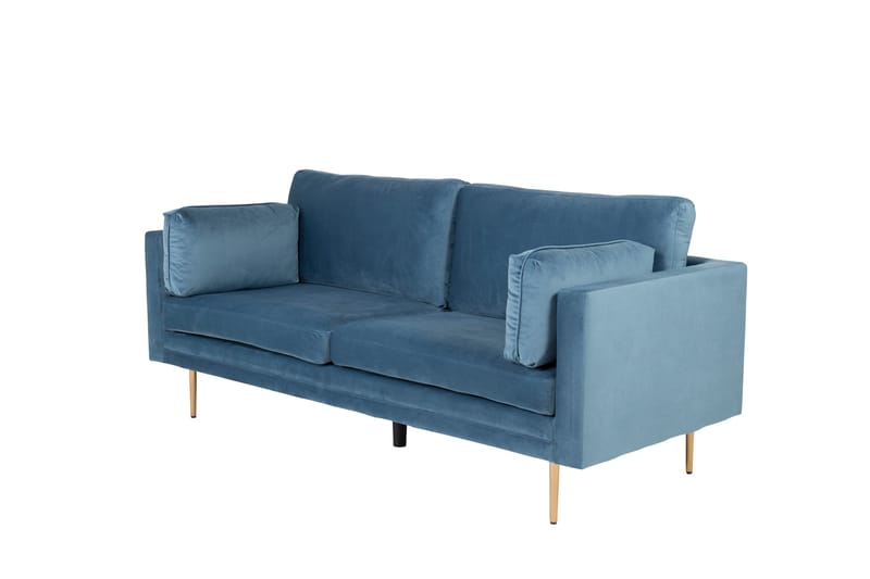 Boom Fløjlssofa 3-personers - Blå - Møbler - Sofaer - 3 personers sofa