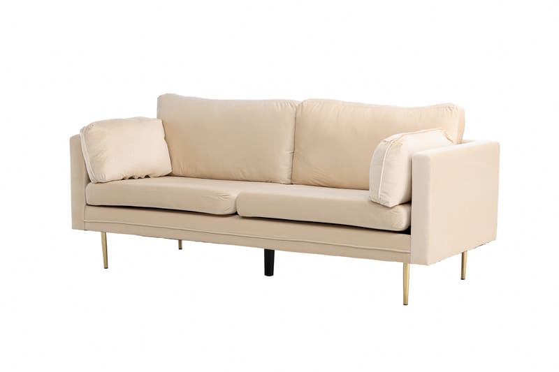 Boom Fløjlssofa 3-personers - Beige - Møbler - Sofaer - 3 personers sofa