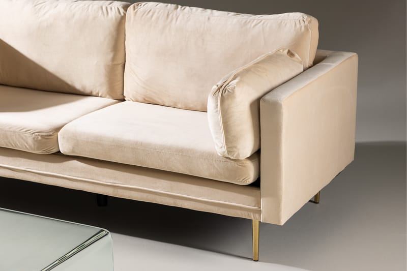 Boom Fløjlssofa 3-personers - Beige - Møbler - Sofaer - 3 personers sofa