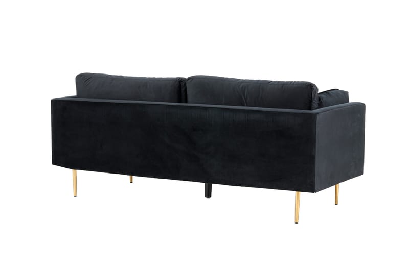 Boom Fløjlssofa 3-personers - Sort - Møbler - Sofaer - 3 personers sofa