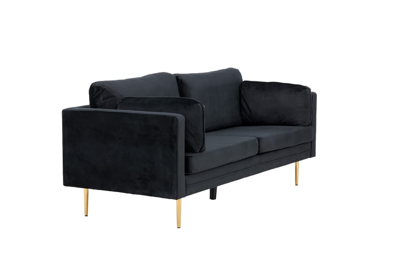 Boom Fløjlssofa 3-personers - Sort - Møbler - Sofaer - 3 personers sofa