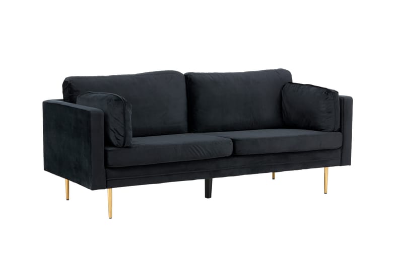 Boom Fløjlssofa 3-personers - Sort - Møbler - Sofaer - 3 personers sofa