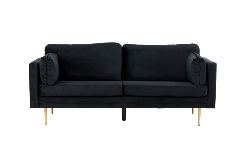 Boom Fløjlssofa 3-personers - Sort - Møbler - Sofaer - 3 personers sofa