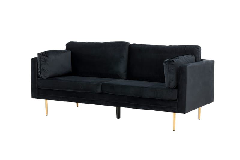 Boom Fløjlssofa 3-personers - Sort - Møbler - Sofaer - 3 personers sofa