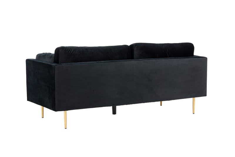 Boom Fløjlssofa 3-personers - Sort - Møbler - Sofaer - 3 personers sofa