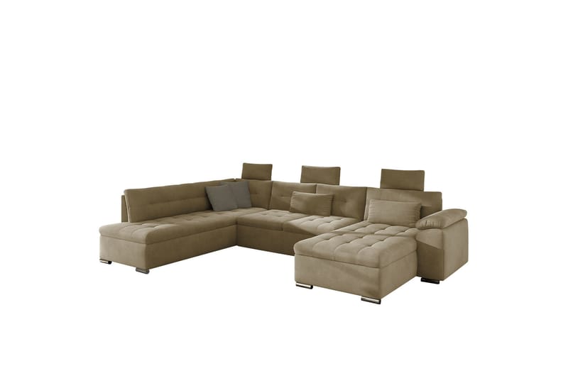 Borgstena Sofa med Divan og Sjeselong 4-seter - Beige/Brun - Møbler - Sofaer - U Sofa