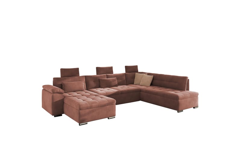 Borgstena Sofa med Divan og Sjeselong 4-seter - Brun/Beige - Møbler - Sofaer - U Sofa