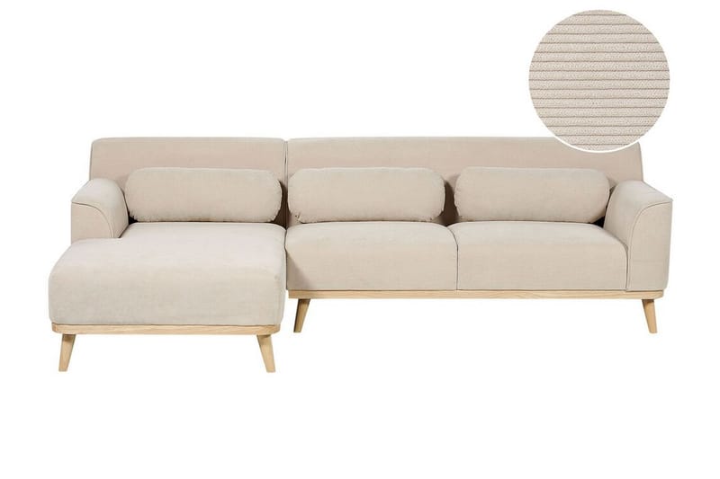 Bree Hjørnesofa 3-personers - Beige/Lyst træ - Møbler - Sofaer - Hjørnesofa