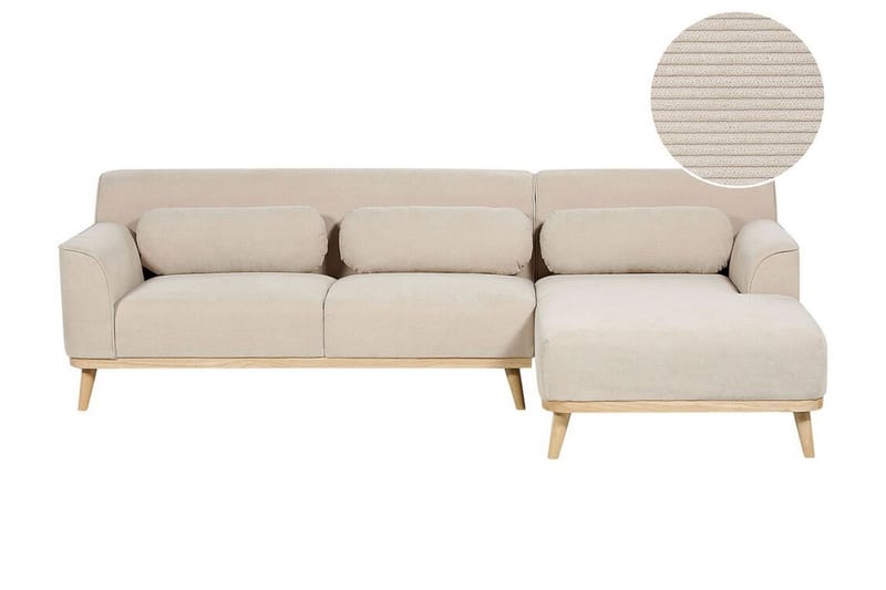 Bree Hjørnesofa 3-personers - Beige/Lyst træ - Møbler - Sofaer - Hjørnesofa