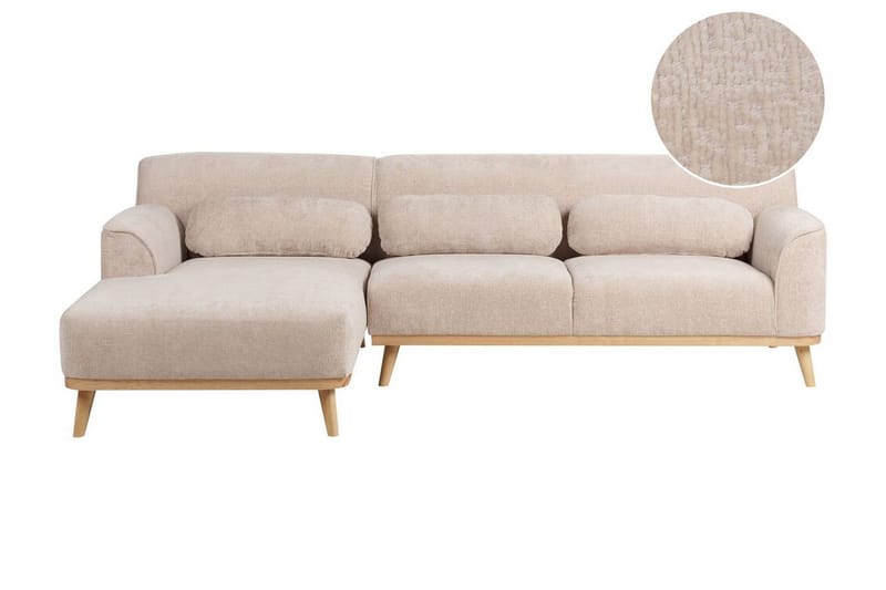 Bree Hjørnesofa 3-personers - Beige/Lyst træ - Møbler - Sofaer - Hjørnesofa