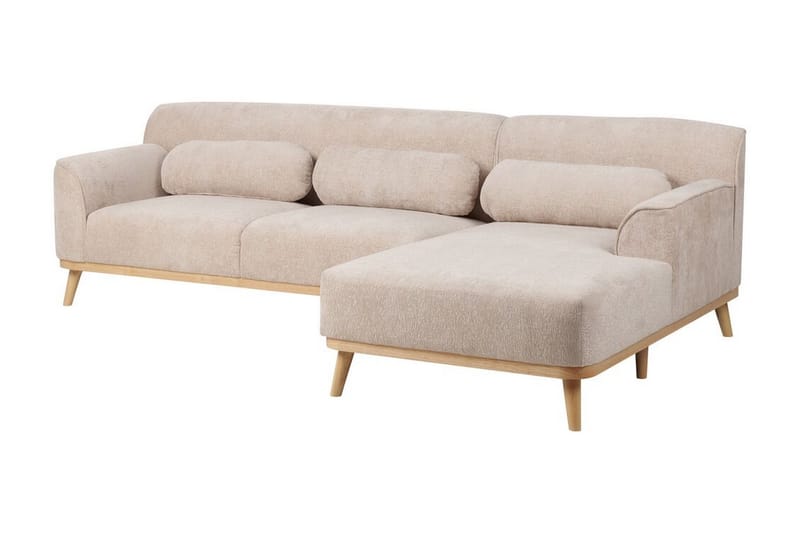 Bree Hjørnesofa 3-personers - Beige/Lyst træ - Møbler - Sofaer - Hjørnesofa