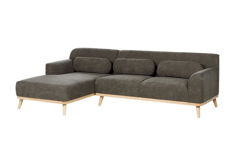 Bree Hjørnesofa 3-personers - Grøn/Lyst træ - Møbler - Sofaer - Hjørnesofa