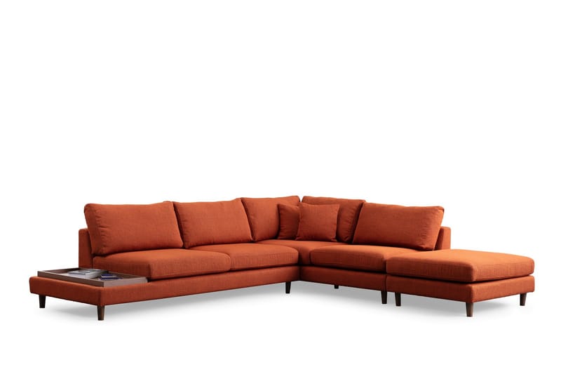 Brigid 4-personers Sofa med Chaiselong - Orange - Møbler - Sofaer - Sofa med chaiselong