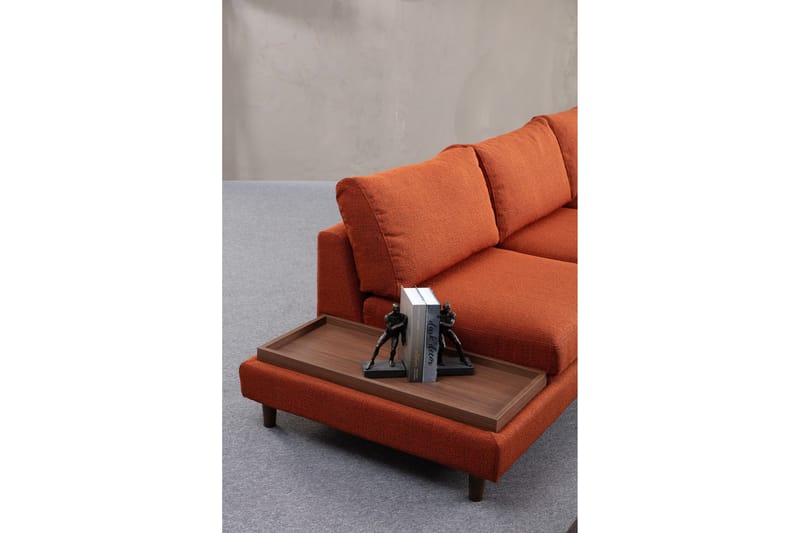 Brigid 4-personers Sofa med Chaiselong - Orange - Møbler - Sofaer - Sofa med chaiselong