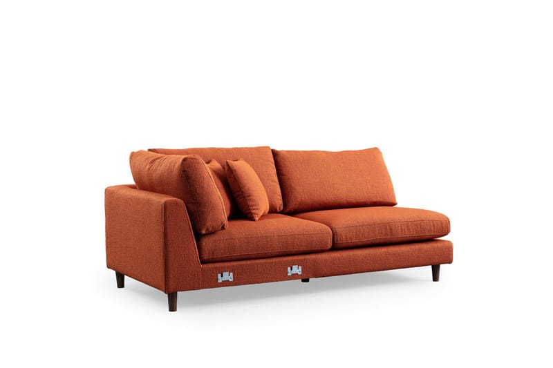 Brigid 4-personers Sofa med Chaiselong - Orange - Møbler - Sofaer - Sofa med chaiselong