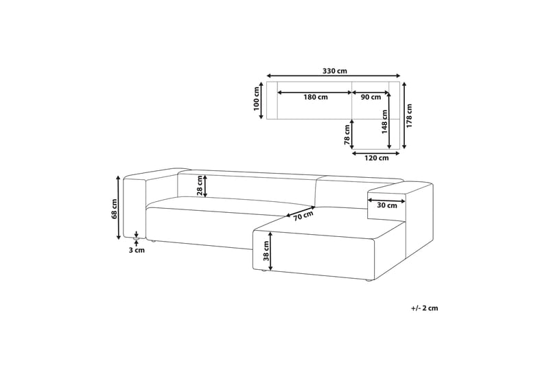 Britt Hjørnesofa 3-personers - Beige - Møbler - Sofaer - Hjørnesofa