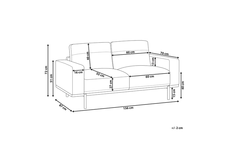 Bruna Sofa 2-personers - Beige - Møbler - Sofaer - 2 personers sofa