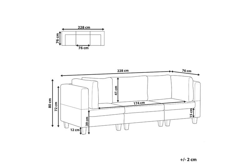 Buck Sofa 3-personers - Blå/Sort - Møbler - Sofaer - 3 personers sofa