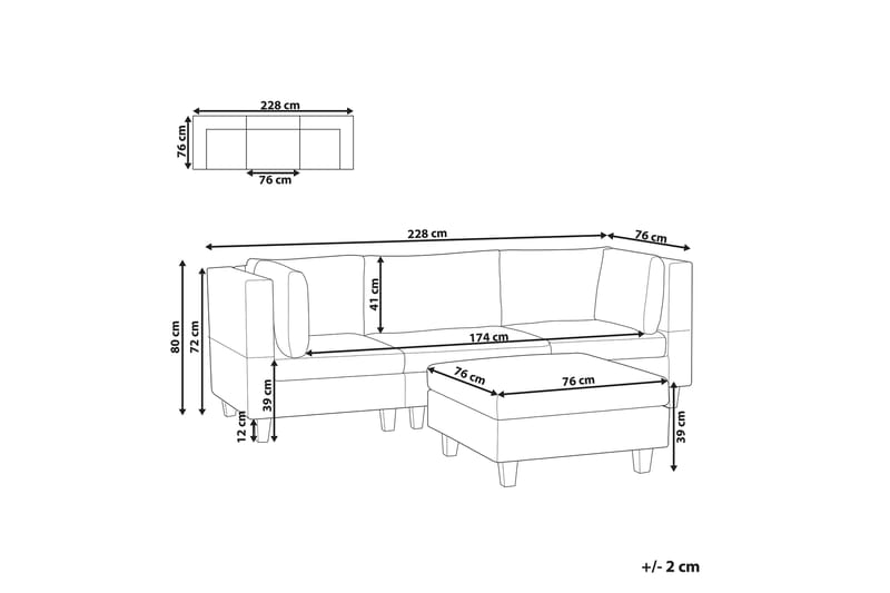 Buck Sofa 3-personers - Blå/Sort - Møbler - Sofaer - 3 personers sofa