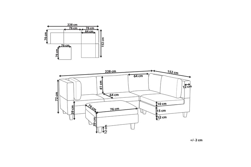 Buck Sofa 4-personers - Blå/Sort - Møbler - Sofaer - 4 personers sofa