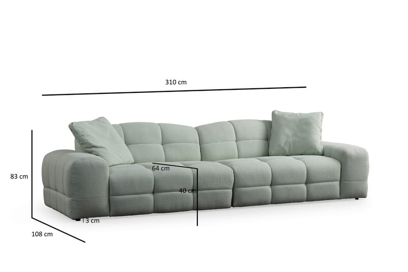 Buddy 3-personers Sofa - Grøn - Møbler - Sofaer - 3 personers sofa