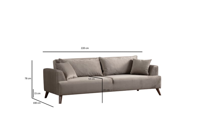 Buhara 3-personers Sofa - Lysegrå - Møbler - Sofaer - 3 personers sofa