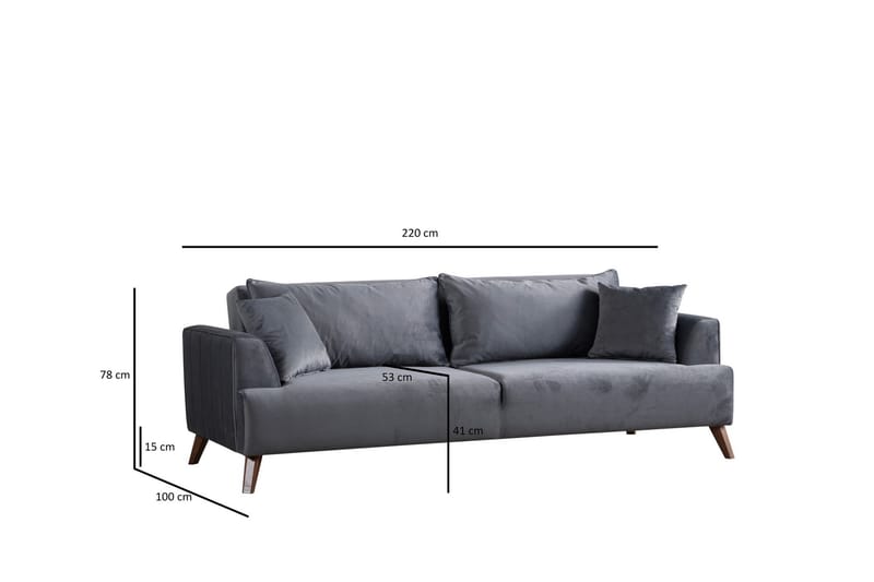 Buhara Sofa 3-personers - Mørk grå - Møbler - Sofaer - 3 personers sofa