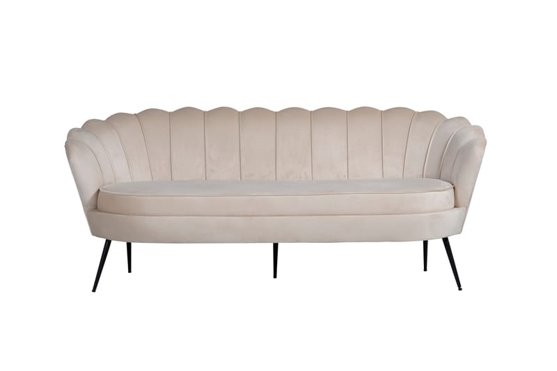 Calais 3-personers Sofa Fløjl - Beige - Møbler - Sofaer - 3 personers sofa