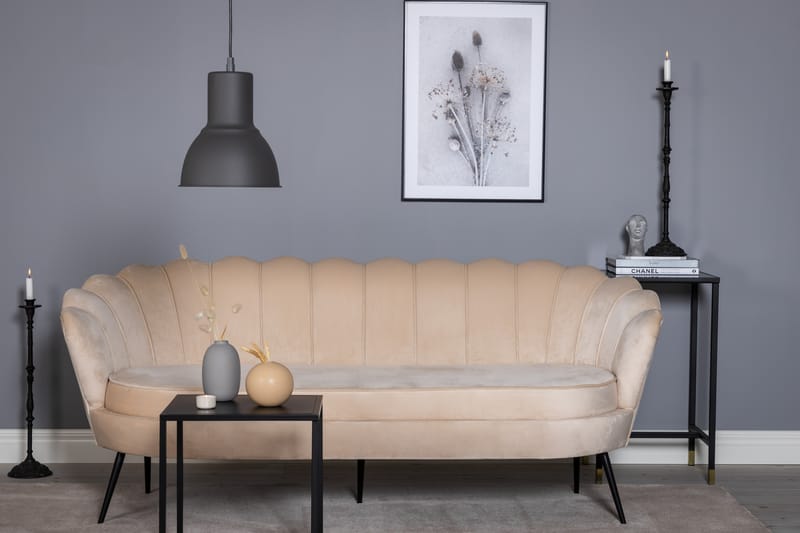 Calais 3-personers Sofa Fløjl - Beige - Møbler - Sofaer - 3 personers sofa