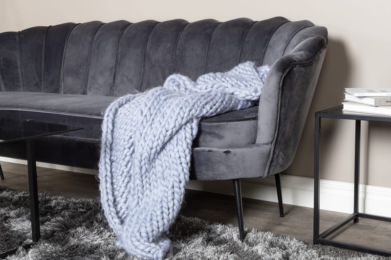 Calais 3-personers Sofa Fløjl - Mørkegrå - Møbler - Sofaer - 3 personers sofa