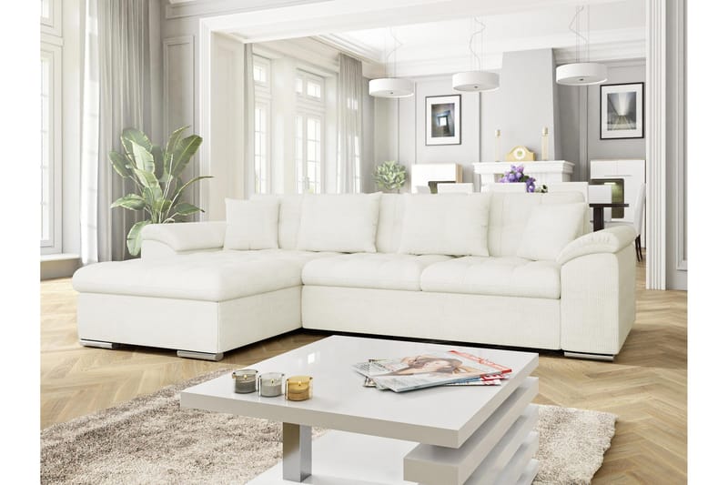 Camior Sofa med Divan 3-personers - Hvid - Møbler - Sofaer - Sofa med chaiselong