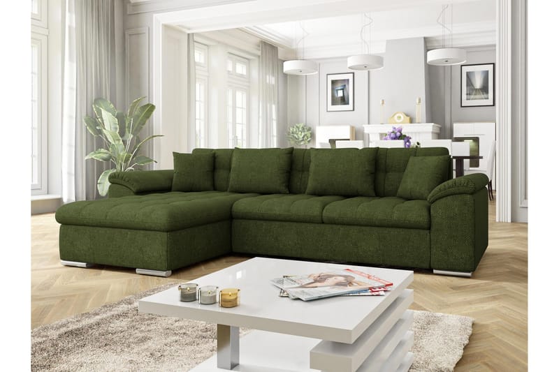 Camior Sofa med Divan 3-personers - Grøn - Møbler - Sofaer - Sofa med chaiselong