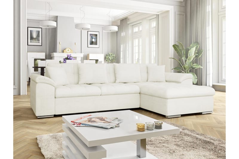 Camior Sofa med Divan 3-personers - Hvid - Møbler - Sofaer - Sofa med chaiselong