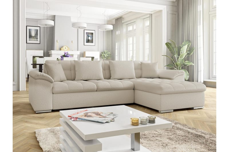 Camior Sofa med Divan 3-personers - Beige - Møbler - Sofaer - Sofa med chaiselong