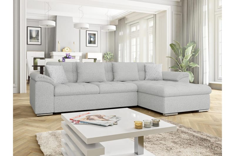 Camior Sofa med Divan 3-personers - Lys grå - Møbler - Sofaer - Sofa med chaiselong