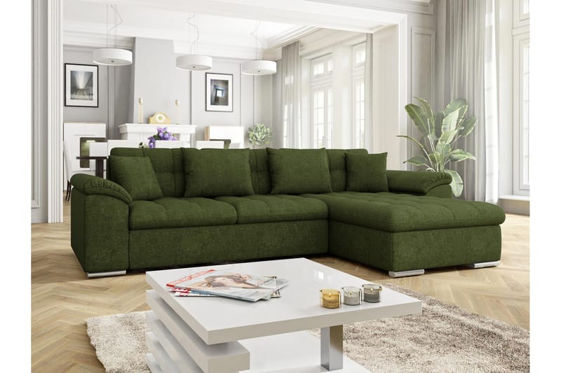 Camior Sofa med Divan 3-personers - Grøn - Møbler - Sofaer - Sofa med chaiselong