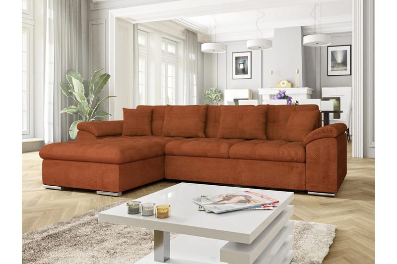 Camior Sofa med Divan 3-personers - Orange - Møbler - Sofaer - Sofa med chaiselong