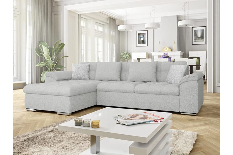 Camior Sofa med Divan 3-personers - Lys grå - Møbler - Sofaer - Sofa med chaiselong