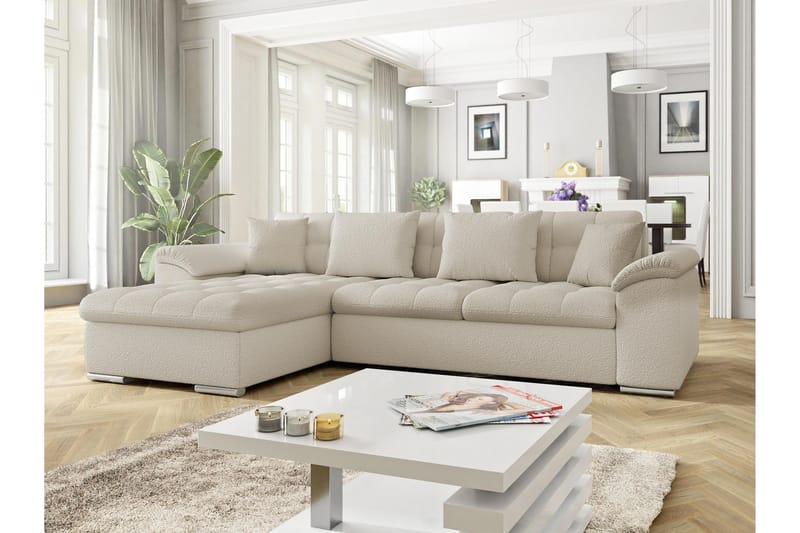 Camior Sofa med Divan 3-personers - Beige - Møbler - Sofaer - Sofa med chaiselong