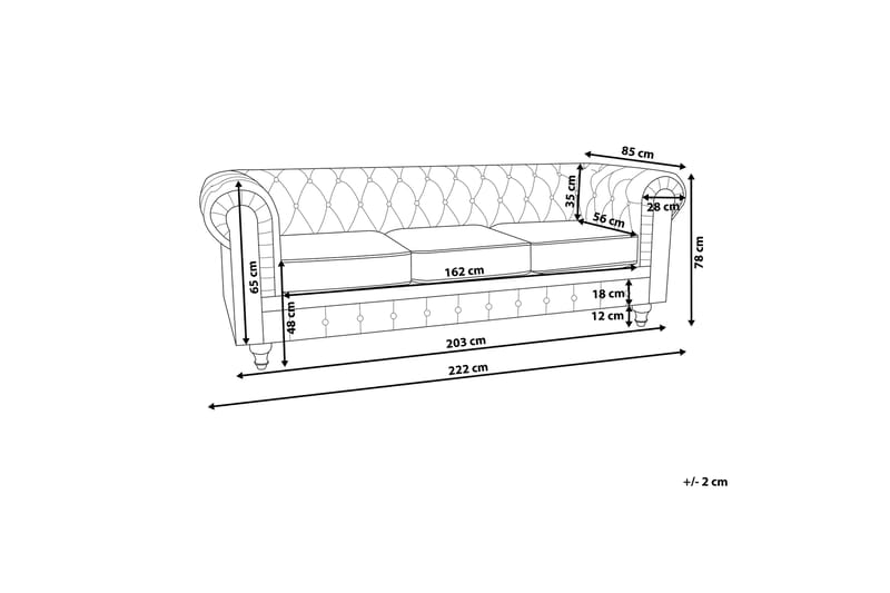 Casonya Sofa 3-personers - Hvid/Mørkt træ - Møbler - Sofaer - 3 personers sofa