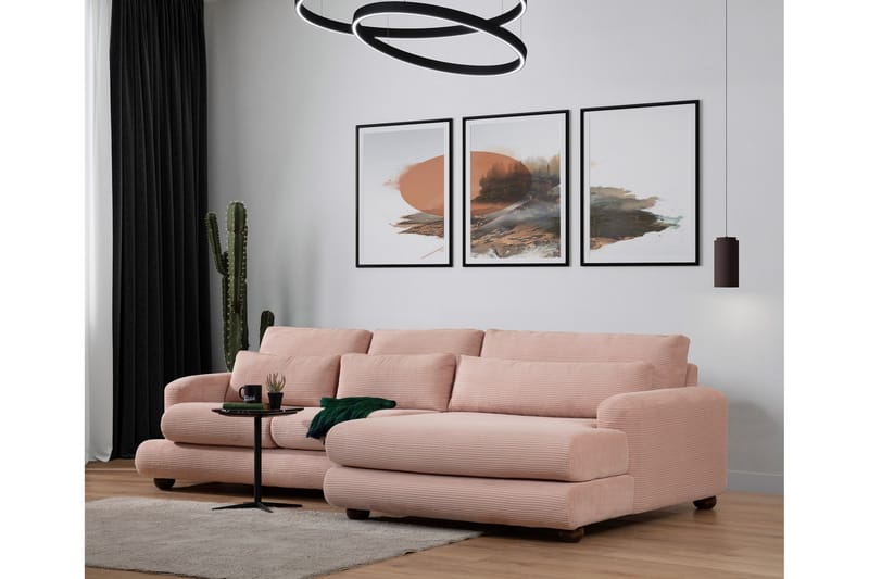 Relento Sofa med Chaiselong 3-personers - Rosa - Møbler - Sofaer - Sofa med chaiselong