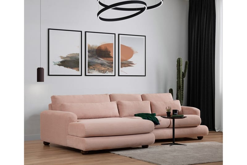 Relento Sofa med Chaiselong 3-personers - Rosa - Møbler - Sofaer - Sofa med chaiselong