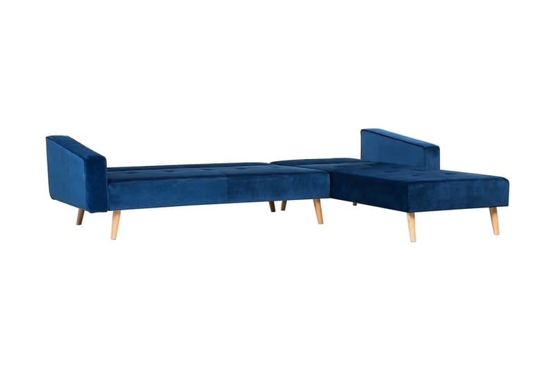 Arrika hjørnesofa venstre velour - Blå - Møbler - Sofaer - Sofa med chaiselong - 4 personers sofa med chaiselong