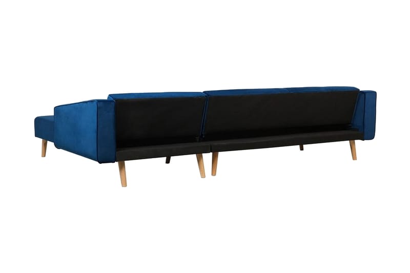 Arrika hjørnesofa venstre velour - Blå - Møbler - Sofaer - Sofa med chaiselong - 4 personers sofa med chaiselong