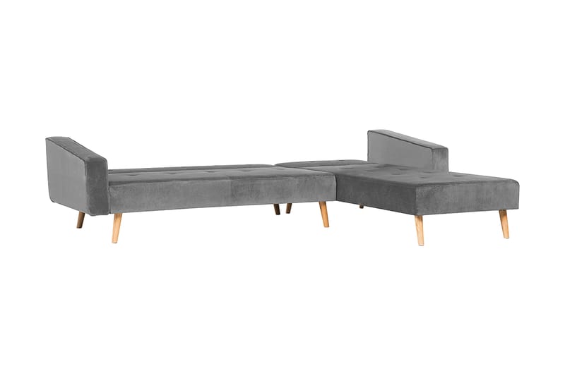 Arrika hjørnesofa venstre velour - Grå - Møbler - Sofaer - Sofa med chaiselong - 4 personers sofa med chaiselong