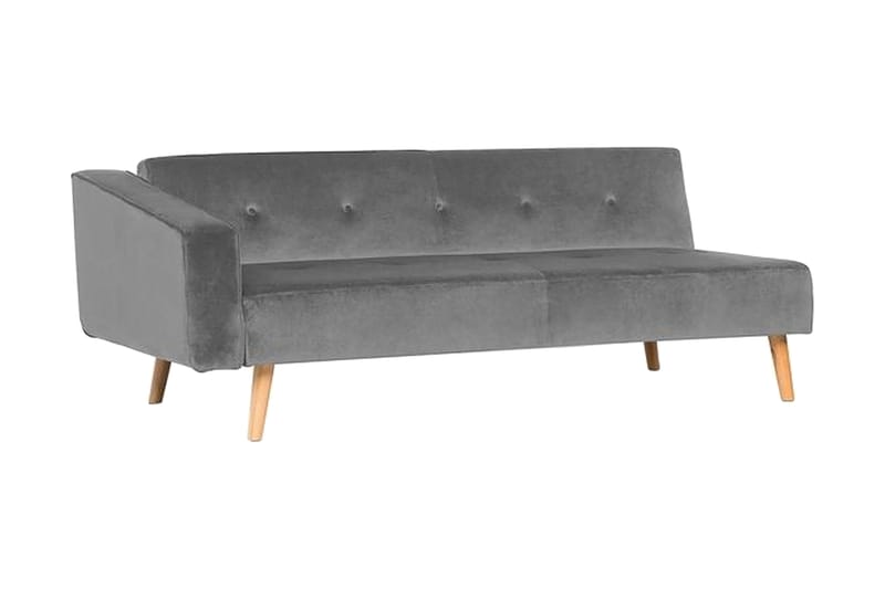 Arrika hjørnesofa venstre velour - Grå - Møbler - Sofaer - Sofa med chaiselong - 4 personers sofa med chaiselong