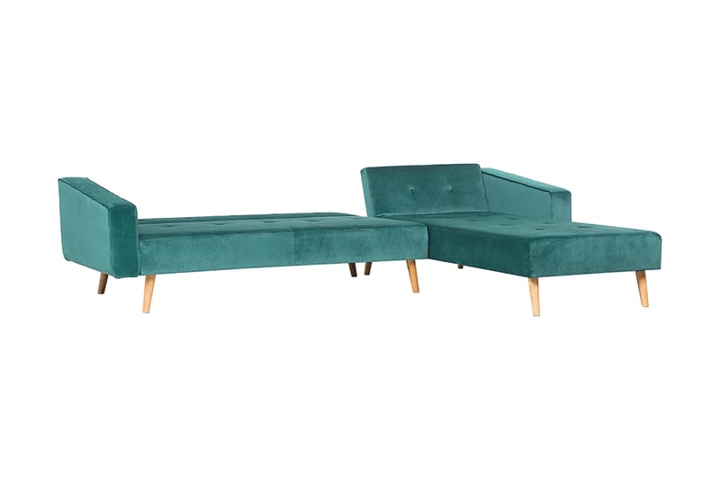 Arrika hjørnesofa venstre velour - Grøn - Møbler - Sofaer - Sofa med chaiselong - 4 personers sofa med chaiselong